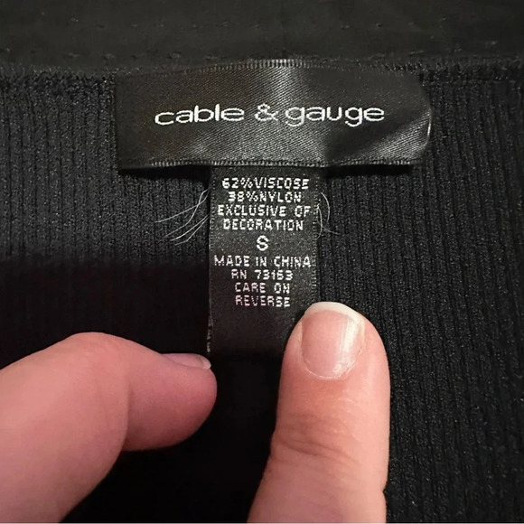 Cable & Gauge Black Top Shirt Blouse Size S Small Short Sleeve - Picture 5 of 10